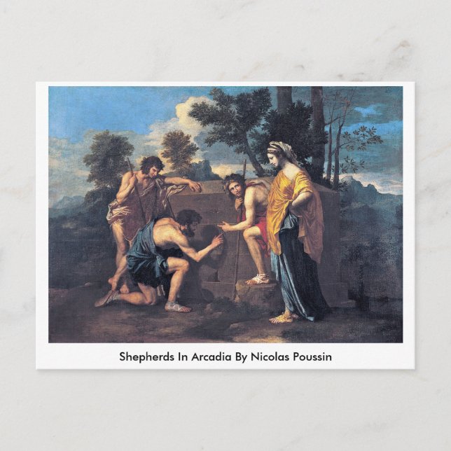 Shepherds i Arcadia av Nicolas Poussin Vykort (Framsida)