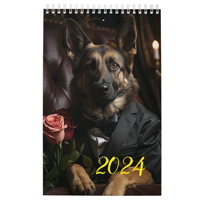 Shepherds och Dobermans. 2024 Kalender (Baksida)