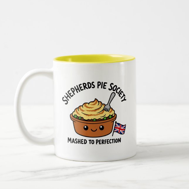 Shepherds Pie Society Tecknad Bild Två-Tonad Mugg (Vänster)