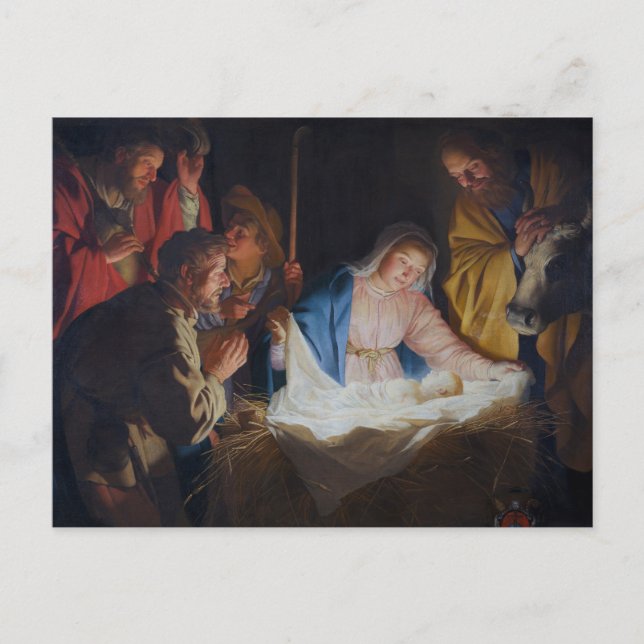 Shepherdsets anpassning - Honthorst - jul Helg Vykort (Framsida)