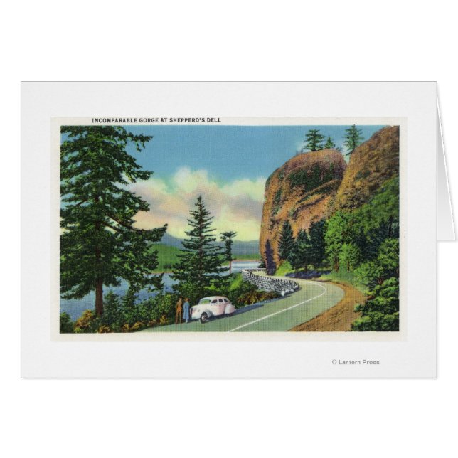 Shepperds Dell View of Injämförbar Gorge Hälsningskort (Framsidan Horizontal)