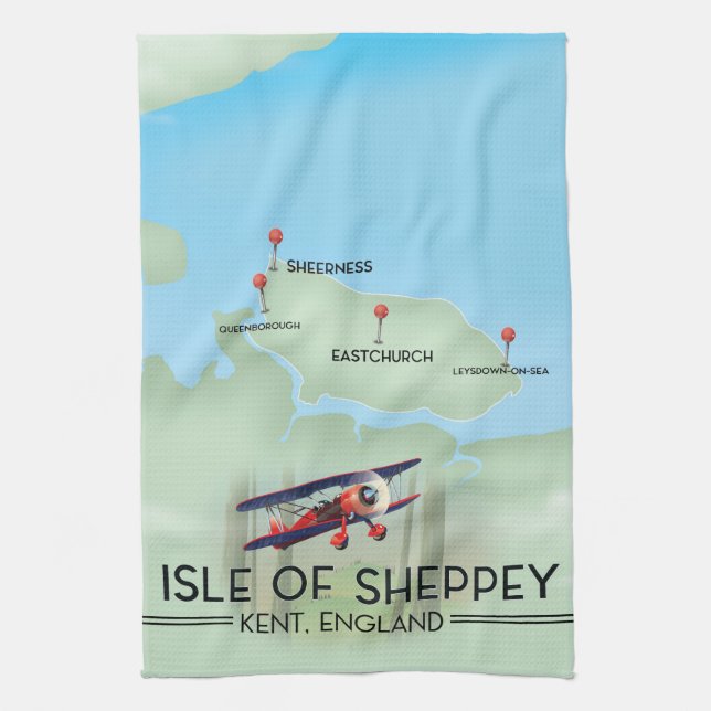 Sheppeyön Kent England resaffisch Kökshandduk (Vertikal)