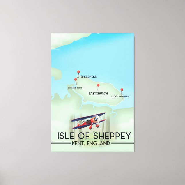 Sheppeyön Kent England reseaffisch Canvastryck (Framsida)