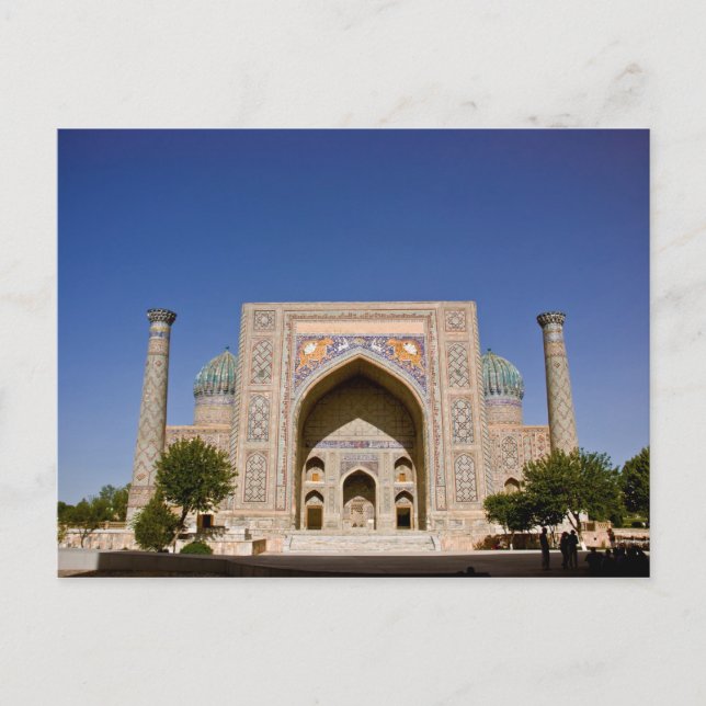Sher-Dor Madrasah: Facade Vykort (Framsida)