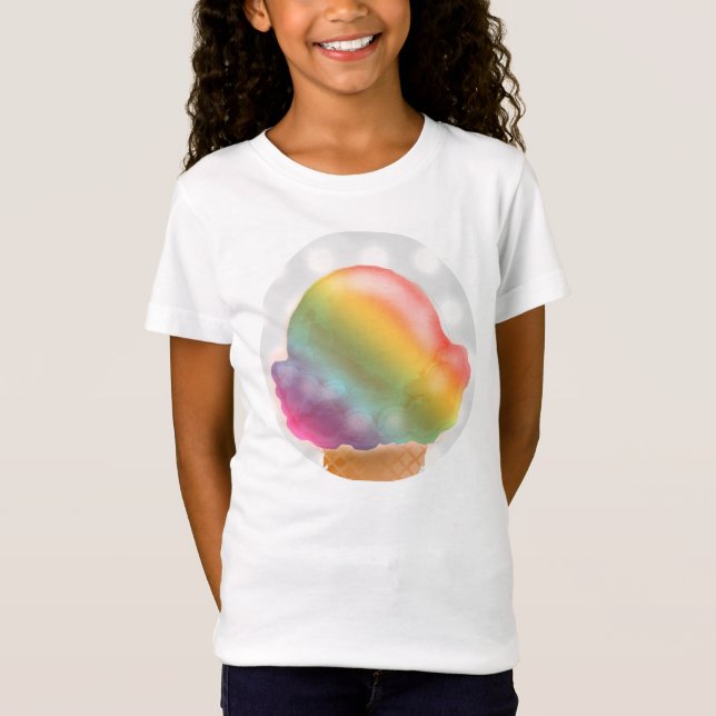 Sherbet för regnbågeglasskotte - tee shirt (Framsida)