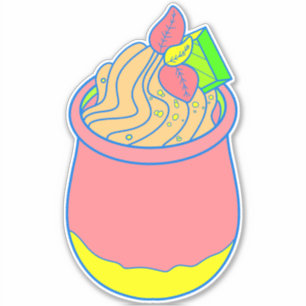 Sherbet Glasskaka Klistermärken