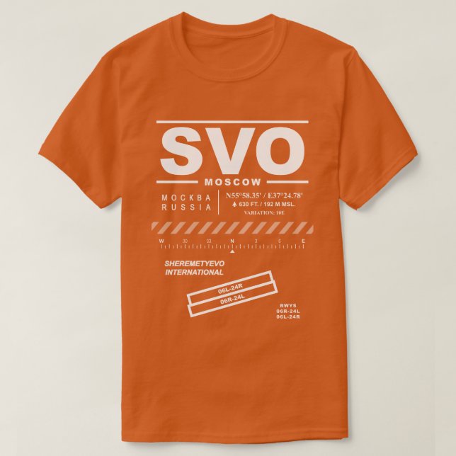 Sheremetyevo Internationell flygplats SVO T-Shirt (Design framsida)