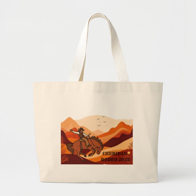 Sheridan Rodeo 2025 – Western Tote Bag Jumbo Tygkasse (Framsidan)