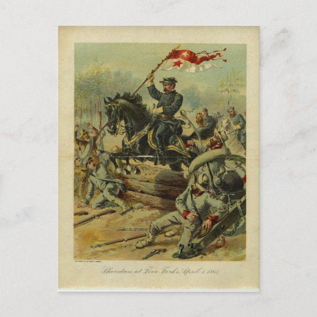 Sheridan vid 5 Forks av H.A. Ogden Vykort (Framsida)
