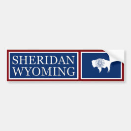 Sheridan Wyoming Statlig flagga Bumper Sticker Bildekal