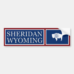 Sheridan Wyoming Statlig flagga Bumper Sticker Bildekal