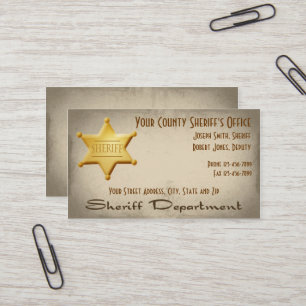 sheriff Affärskort Visitkort