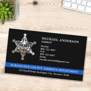 Sheriff Anpassningsbar Tillsatta lagar Thin Blue L Visitkort