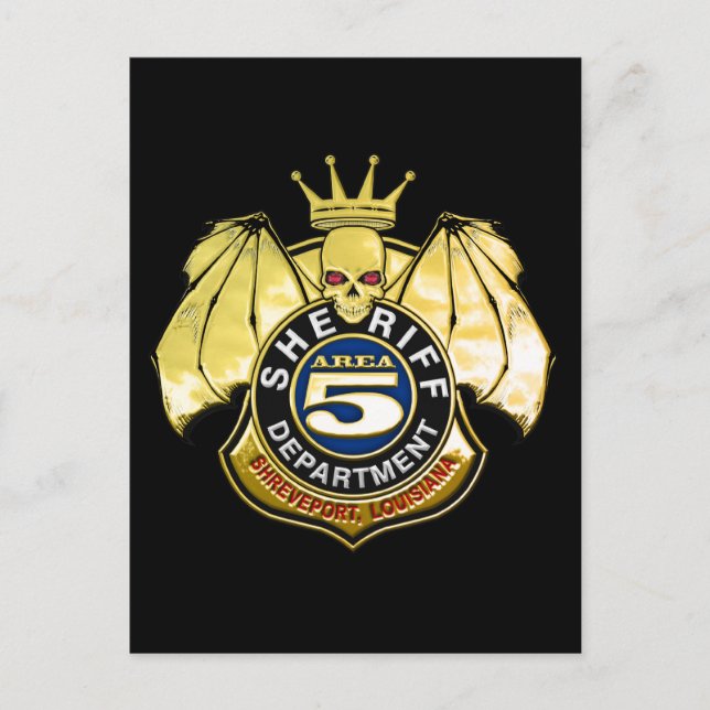 Sheriff Area 5 Badge Vykort (Framsida)