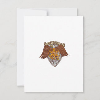 sheriff Badge American Eagle Shield Teckning