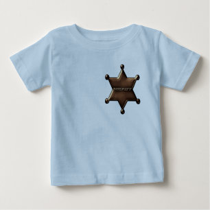 sheriff Badge Anpassningsbar Baby Bodykostym T Shirt