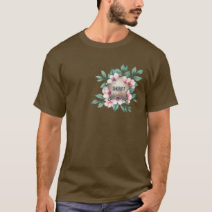 sheriff Badge Blommigt Rosa T Shirt