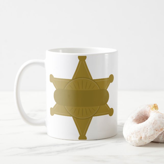 Sheriff Badge Kaffemugg (Med munk)