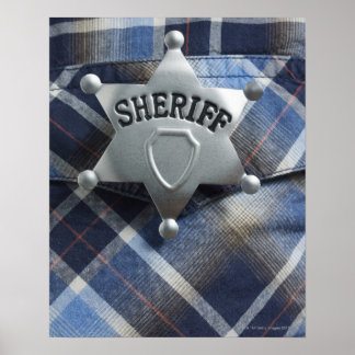 sheriff Badge på Western Shirt Poster
