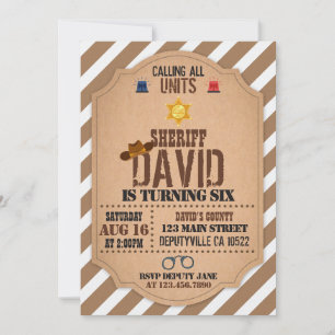 Sheriff Birthday-inbjudan Inbjudningar