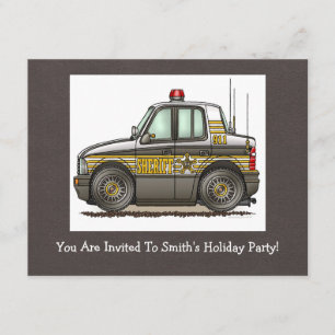 Sheriff Car Patrol Car Inbjudningar