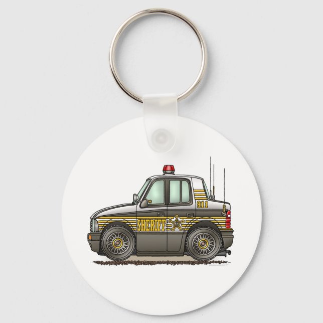 Sheriff Car Patrol Car Keychain Nyckelring (Framsida)