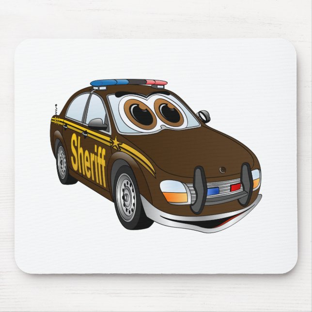 Sheriff Car Tecknad BR Musmatta (Framsidan)