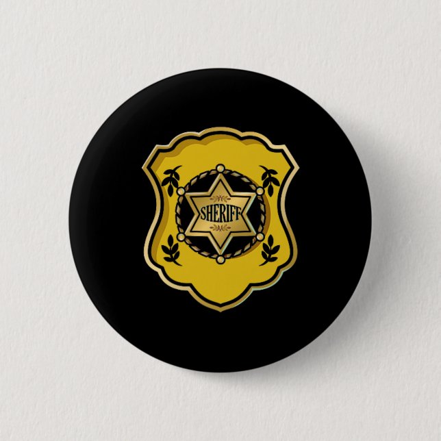Sheriff Costume Halloween Polischef Law Enfor Knapp (Framsida)