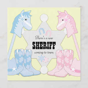 Sheriff Cowboy Köns Avslöjande Inbjudningar