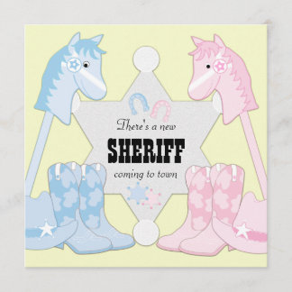 Sheriff Cowboy KönsAvslöjande Inbjudningar