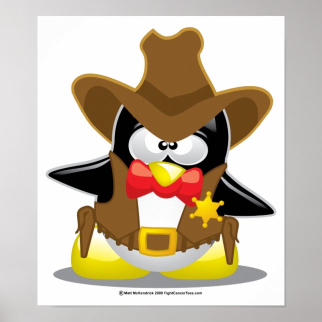 sheriff Cowboy Penguin Poster (Framsidan)