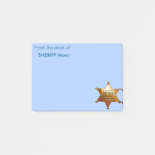 Sheriff emblemblått Postar-it® noterar 4" x 3", Post-it Block