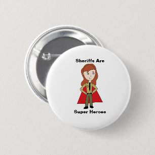 sheriff Female Toppen Hero Girl Personalize Knapp