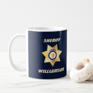 sheriff Guld Star Badge Personlig Coffee Mugg