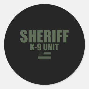 Sheriff K-9 Unit Od Grönt Uniform Runt Klistermärke