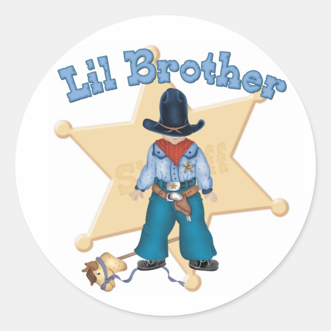 sheriff Little Brother Runt Klistermärke (Framsida)
