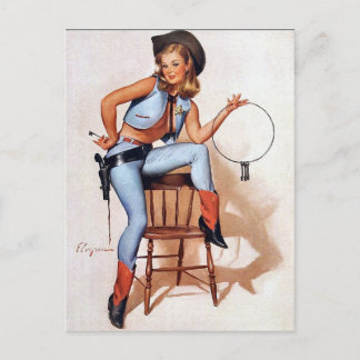 Sheriff Pin-Up Vykort