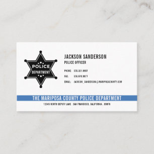 Sheriff Police Department Tillsatta lagar Logotyp Visitkort