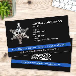 Sheriff Police Department Tillsatta lagar Logotyp Visitkort