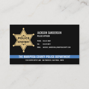 Sheriff Police Department Tillsatta lagar Logotyp Visitkort