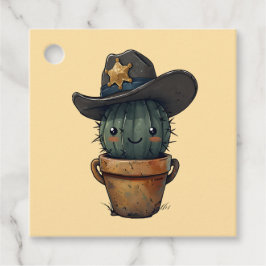 sheriff Spike-Cactus Character Gåvor Etiketter
