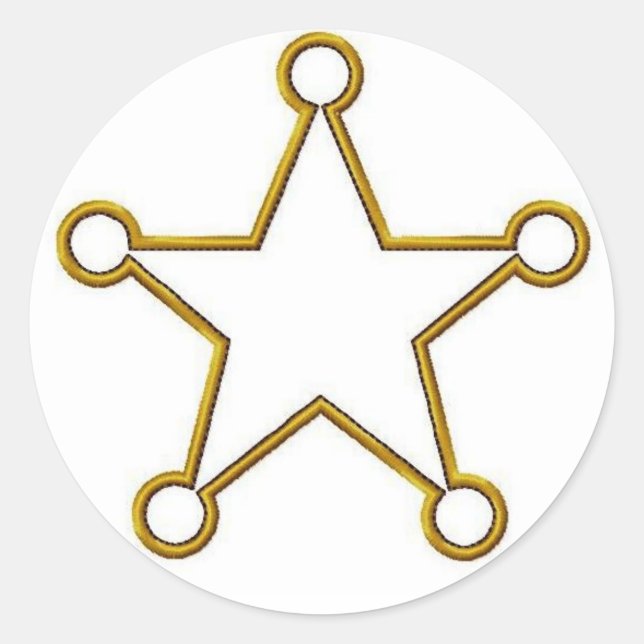 sheriff Star Namn badge Runt Klistermärke (Framsida)
