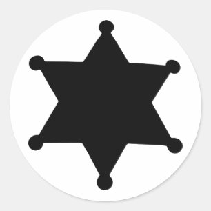 Sheriff Star Outline Silhouette Runt Klistermärke