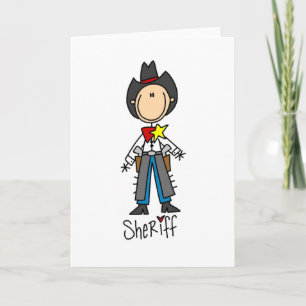 sheriff Stick figur Card Kort