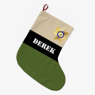 Sheriff Uniform Anpassade Stor Julstrumpa
