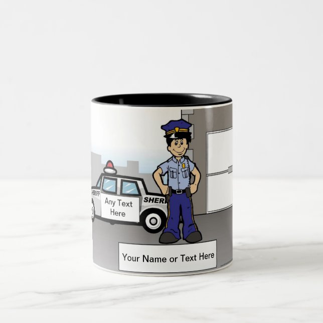 Sheriff Vice - Manlig Tecknad av PrintingPerfectio Två-Tonad Mugg (Center)