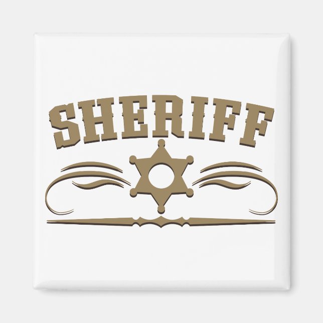 sheriff Westernare Stil Magnet (Framsidan)