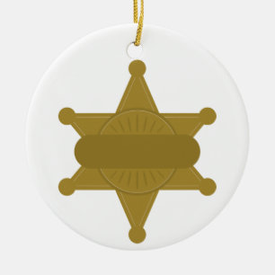 Sheriffemblem Julgransprydnad Keramik