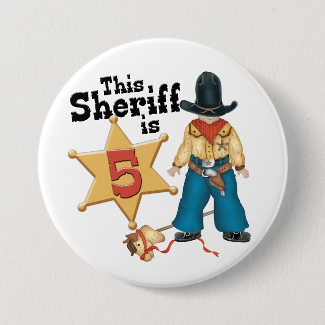 Sheriffen 5:e födelsedagen knapp (Framsida)
