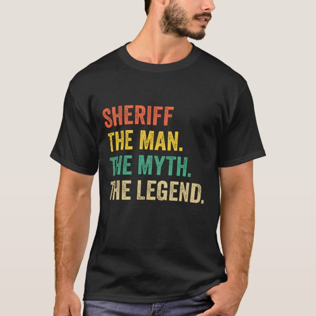 Sheriffen, den unge sheriffen Fars dag Gift för T Shirt (Framsida)